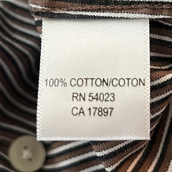 Banana Republic Brown Striped Slim Fit Shirt Size Small 14-14.5 - Picture 6 of 7